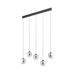 Redo 01-3490 -LED prigušiva luster na sajli KHADI 5xLED/5,2W/230V crna/zadimljena