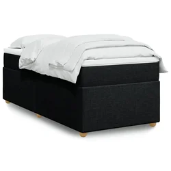 vidaXL Box spring postelja z vzmetnico črna 80x200 cm blago