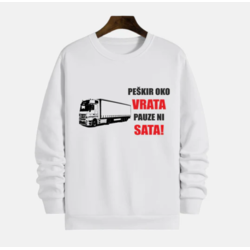MAFIMI Muški duks Peškir oko vrata, pauze ni sata, Beli