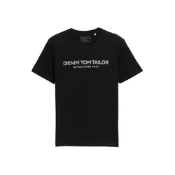 TOM TAILOR DENIM Majica svetlo siva/črna/bela