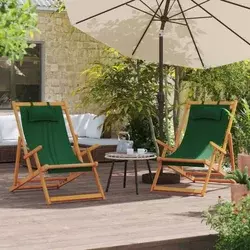 Sklopive stolice za plažu od tkanine 2 kom zelene