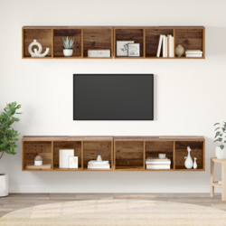 Set TV komoda Zidne 4 pcs Staro drvo 37 x 37 x 107 cm