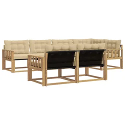 Set vanjskih sofa s jastukom 7 pcs Bijela i bež