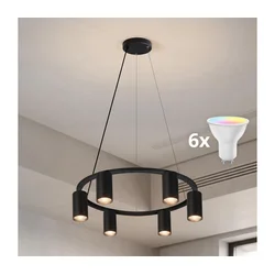 Brilagi - LED RGBW prigušiva luster na sajli SELE 6xGU10/6,5W/230V crna