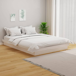 Den Posteljni okvir bel iz trdnega lesa 140x190 cm