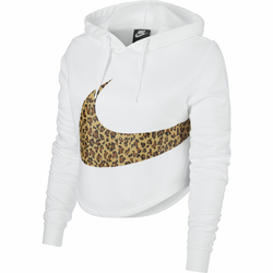 Nike W NSW HOODIE CROP ANML, ženski pulover, bela