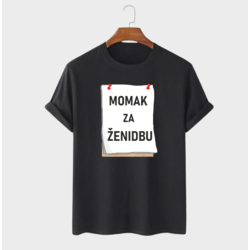 MAFIMI Muška majica Momak za ženidbu, Crna