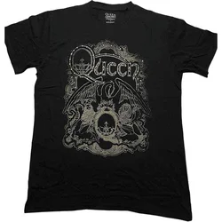 Queen Majica Ornate Crest Unisex Black M