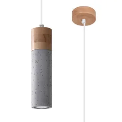 Sollux SL.0965 - Luster na sajli ZANE 1xGU10/40W/230V beton/drvo