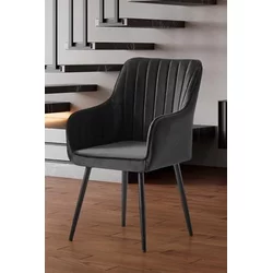 HANAH HOME Set 2 stolice Nova Anthracite Black