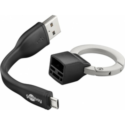 Goobay USB 2.0 Priključni kabel [1x USB 2.0 vtič A - 1x USB 2.0 vtič Micro-B] 0.08 m črna Goobay