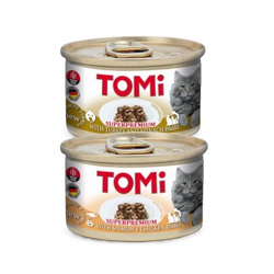 TOMI Cat konzerva za mačke komadići u gelu - Ćuretina i spanać 85g