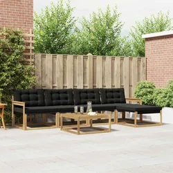 Set vanjskih sofa 6 pcs Bijela i crna 79 x 79 x 37 cm