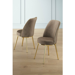 HANAH HOME Set 4 stolice Pefa Cappuccino Gold
