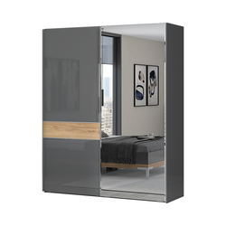 JELA Klizni plakar PK181-OG/ON - kolekcija Onyx - Antracit HG lak/Pacifik orah lak - 182x224x61 cm
