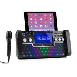 auna DiscoFever LED Bluetooth Karaoke naprava LED 7 TFT zaslon CD USB črne barve (KS1-DiscofeverLED BK)