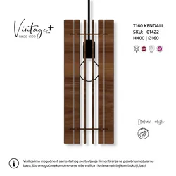 VINTAGE KENDALL T160 VISILICA 1*E27 (O 160 mm, h-400 mm) - SKU01422