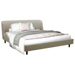 Livetastic OBLAZINJENA POSTELJA 181 cm  x 201 cm , les, kovina, usnje bež