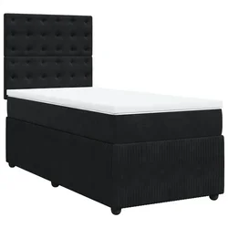 Vidaxl Box spring postelja z vzmetnico črna 100x200 cm žamet