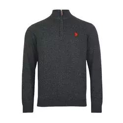 U.S. POLO ASSN. Pulover  antracit / rdeča