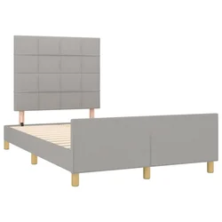 Vidaxl Posteljni okvir brez vzmetnice siv 120x190 cm blago