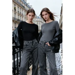 Trendyol Milla ženska bluza model TWOAW25BZ00061, Crna-Antracit-Multikolor