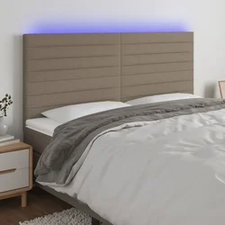 shumee LED posteljno vzglavje taupe 160x5x118/128 cm blago
