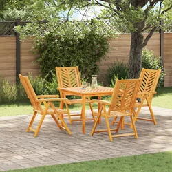 Vrtna stolica 4 pcs Smeđa 57 x 72 x 109 cm Čvrsto drvo akacije