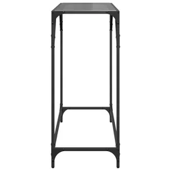 Konzolni stol s crnom staklenom površinom 80x35x81 cm čelični