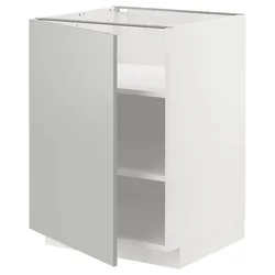 METOD Podni element s policama, bela/Havstorp svetlosiva, 60x60 cm