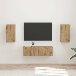 Set zidnog ormarića za TV Zidne 4 pcs Umjetnički hrast