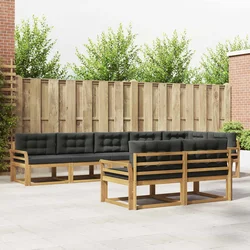 Set vanjskih sofa s jastukom 6 pcs Bijela i antracit Poliester