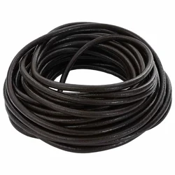 Vidaxl Usnjena vrvica Temno rjava O4 mm x 5 m Usnje