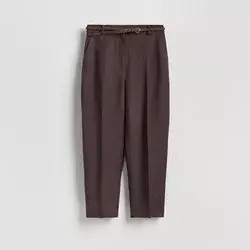 Reserved - Pantalone s visokim sadržajem lana i mešavinom viskoze