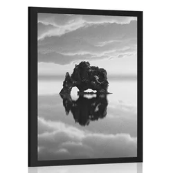 Plakat skala pod oblaki v črnobeli varianti - 40x60 white