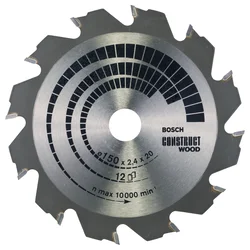 Bosch List kružne testere Construct Wood 2608641199, 150 x 20/16 x 2,4 mm; 12
