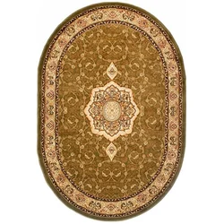Chemex Preproga Yesemek Oval Tradicionalna Turška Izrezivanje 5071A Kremna Rjava Zelena 60x100 cm