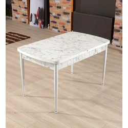 Hanah Home Trpezarijski sto Trend Carrara 132x79x76,5cm Belo-Sivi