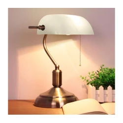 Brilagi - Stona lampa BANK OFFICE 1xE27/60W/230V mesing/bela