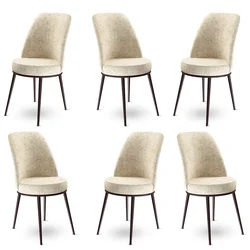 Hanah Home Set 6 trpezarijskih stolica Dexa Krem-Braon