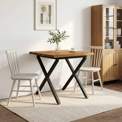 vidaXL 80 x 80 x 75 cm Masiven les akacije Naravna in črna Kvadrat