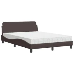 Vidaxl Postelja z vzmetnico Dover temno rjav 120x200 cm blago