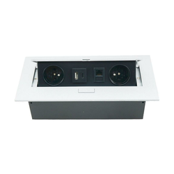 Nagibna vtičnica 2x 230V + USB-A 3,1A + USB-C 15,5W + RJ45 230V