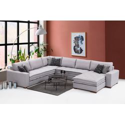 Atelier del Sofa Ugaona garnitura Lena 94x85x296cm Svetlosiva