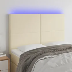 LED uzglavlje krem 144x5x118/128 cm od umjetne kože
