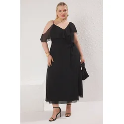 Trendyol Curve Ženska haljina Tbbss25Ah00162, Crna