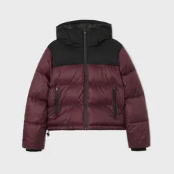 Cropp - Prošivena puffer jakna s kapuljačom - bordo