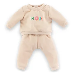 Teplakov komplet za punčko Beige Tracksuit Mon Grand Poupon Corolle za 42 cm punčko od 24 mesecev