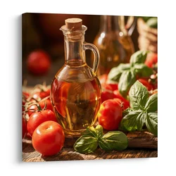 Slika sredozemski okusi s paradižniki in baziliko - 70x70