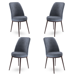 Hanah Home Set 4 trpezarijske stolice Dexa Sivo-Braon